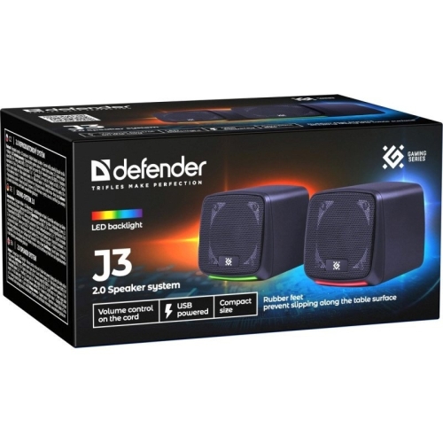 DEFENDER GŁOŚNIKI PC J3 2.0 6W LED USB CZARNE 65963-26451321