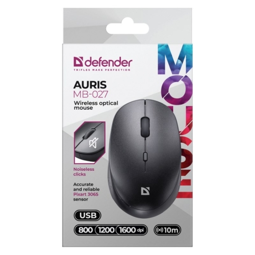 DEFENDER MYSZ AURIS MB-027 RF SILENT CZARNA OPTICAL 52027-26515783