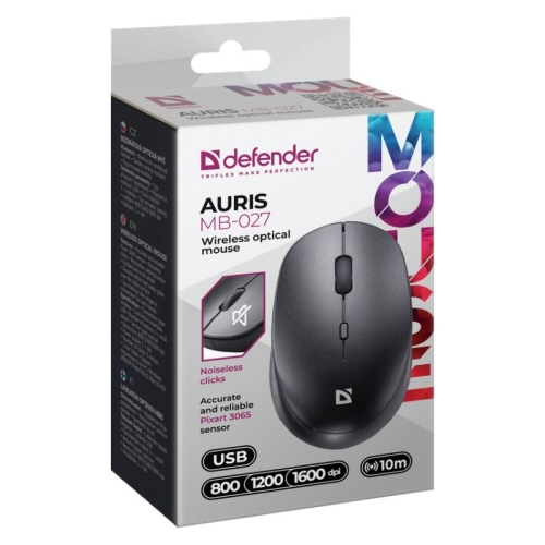 DEFENDER MYSZ AURIS MB-027 RF SILENT CZARNA OPTICAL 52027-26515784