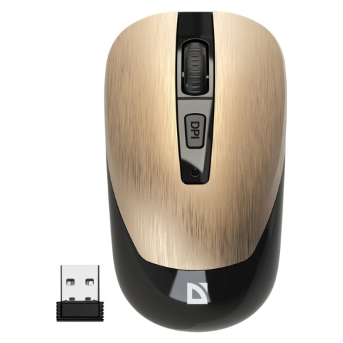 DEFENDER MYSZ BEZPRZEWODOWA WAVE MM-995 RF SILENT CLICK ZŁOTA 52994
