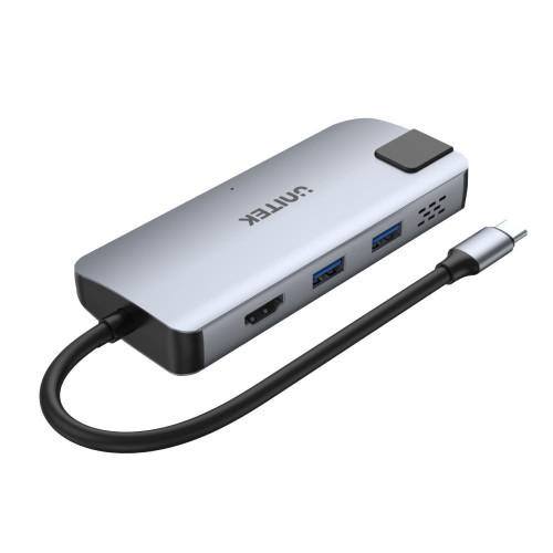 UNITEK HUB USB-C 2X USB-A,HDMI 2.0, RJ-45,PD 100W-2653312