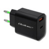QOLTEC ŁADOWARKA SIECIOWA 18W | 5-12V | 1.5-3A | USB TYP C PD | USB QC 3.0 | CZARNA-3002019