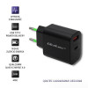 QOLTEC ŁADOWARKA SIECIOWA 18W | 5-12V | 1.5-3A | USB TYP C PD | USB QC 3.0 | CZARNA-3002021
