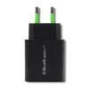 QOLTEC ŁADOWARKA SIECIOWA 18W | 5-12V | 1.5-3A | USB TYP C PD | USB QC 3.0 | CZARNA-3002023