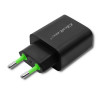 QOLTEC ŁADOWARKA SIECIOWA 18W | 5-12V | 1.5-3A | USB TYP C PD | USB QC 3.0 | CZARNA-3002025