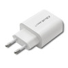 QOLTEC ŁADOWARKA SIECIOWA 18W | 5-12V | 1.5-3A | USB TYP C PD | USB QC 3.0 | BIAŁA-3002032