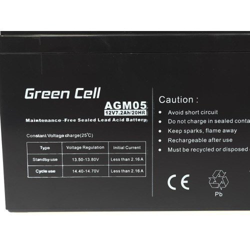 GREEN CELL AKUMULATOR ŻELOWY AGM05 12V 7,2AH-3102102