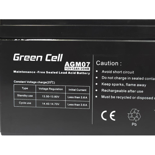 GREEN CELL AKUMULATOR ŻELOWY AGM07 12V 12AH-3102112