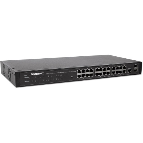 INTELLINET GIGA SWITCH 24X RJ45 + 2X SFP WEB-SMART VLAN QOS RACK 560917-3231922
