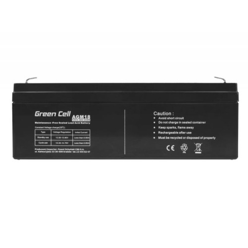 GREEN CELL AKUMULATOR ŻELOWY AGM18 12V 2,3AH-3302404