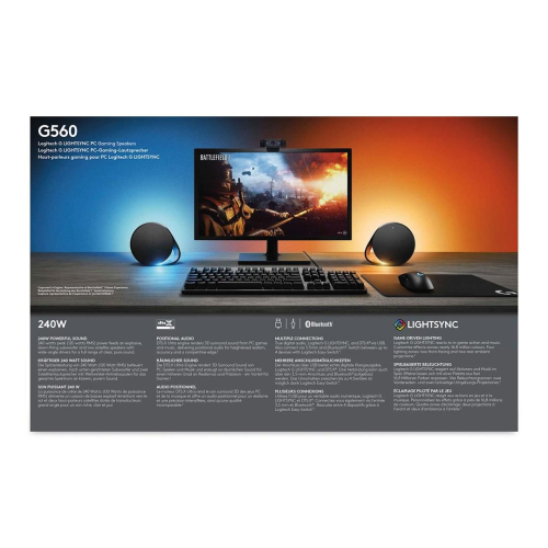 Zestaw głośników komputerowe Logitech G560 980-001301 (2.1; kolor czarny)-3456605