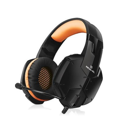 Słuchawki gamingowe REAL-EL GDX-7700 SURROUND 7.1 (black-orange, z wbudowanym mikrofonem)-3705155