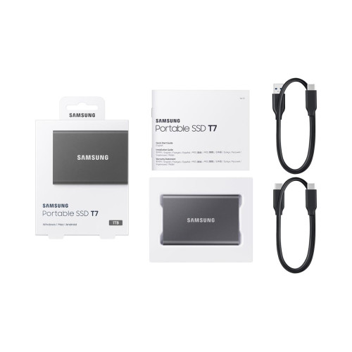 Dysk zewnętrzny SSD Samsung T7 (1TB; USB 3.2; szary; MU-PC1T0T/WW)-3803059