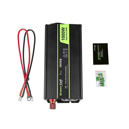 GREEN CELL PRZETWORNICA INV09 12V-230V 1000W/2000W CZYSTA SINUSOIDA-4349194