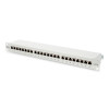 Patch panel 19" 24 porty, kat.6, S/FTP, 1U, wspornik kablowy, szary (kompletny) -588685