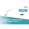 Kabel adapter Displayport 1080p 60Hz FHD Typ miniDP/HDMI A M/Ż biały 0,15m-4416219