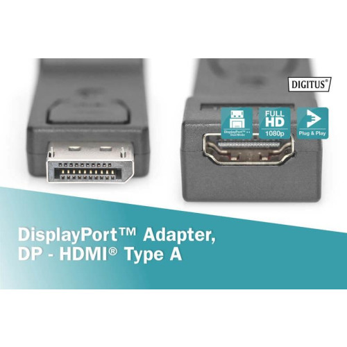 Adapter Displayport 1080p 60Hz FHD Typ DP/HDMI A M/Ż czarny-4416191
