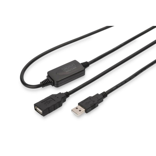 Kabel przedłużający USB 2.0 HighSpeed Typ USB A/USB A M/Ż aktywny, czarny 10m-4416251