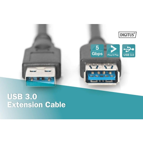 Kabel przedłużający USB 3.1 Gen.1 SuperSpeed 5Gbps Typ USB A/USB A M/Ż czarny 1,8m-4416319