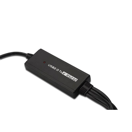 Konwerter/Adapter USB 2.0 do 4x RS232 (DB9) z kablem USB A M/Ż dł. 1,5m-4416363