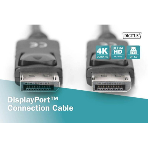 Kabel połączeniowy DisplayPort z zatrzaskami 4K 60Hz UHD Typ DP/DP M/M czarny 2m-4417081