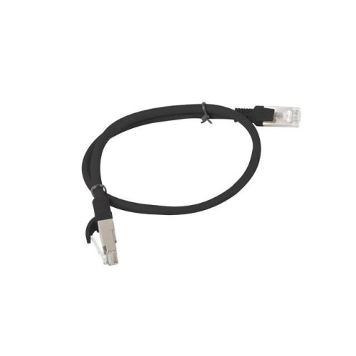 Patchcord KAT.6 0.5m Fluke Passed Czarny-4418946