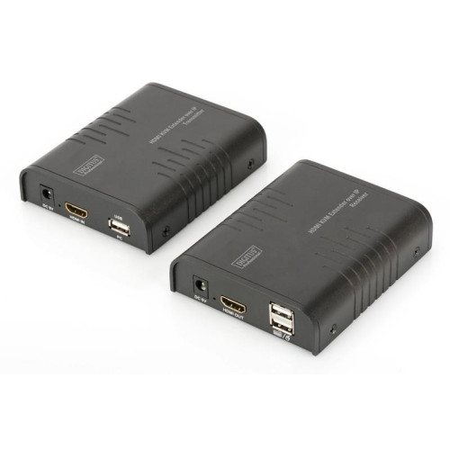 Przedłużacz/Extender KVM (HDMI+USB) do 120m po Cat.5e UTP lub IP, 1080p FHD 60Hz, audio (zestaw)-4419341