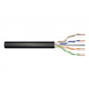 Kabel teleinformatyczny instalacyjny zewnętrzny żelowany kat.6, U/UTP, Fca, drut, AWG 23/1, PE, 305m, czarny, szpula-442