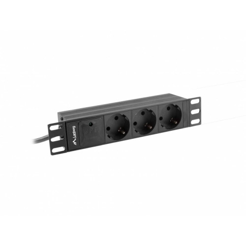 Listwa zasilająca Rack PDU 10 cali 1U 3x Schuko 2m 10A czarna C14-7812249