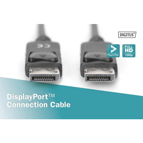 Kabel połączeniowy DisplayPort z zatrzaskami 1080p 60Hz FHD Typ DP/DP M/M czarny 5m-4420731