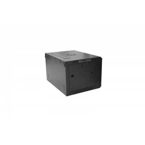 Szafa wisząca jednosekcyjna 19 cali 6U 368/600/450mm drzwi szklane Czarna-4423671