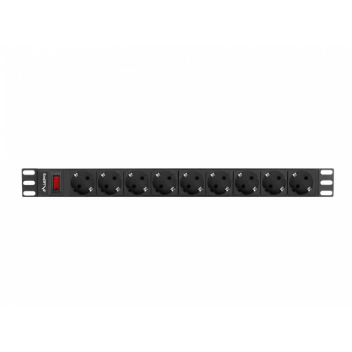 Listwa zasilająca Rack PDU 19 cali 1U 16A 9xSchuko 3m Czarna-4423795