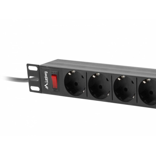 Listwa zasilająca Rack PDU 19 cali 1U 16A 9xSchuko 3m Czarna-4423796
