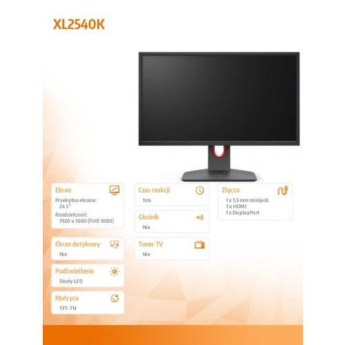 Monitor BENQ XL2540K LED 1ms/12MLN:1/HDMI/GAMING -4433701