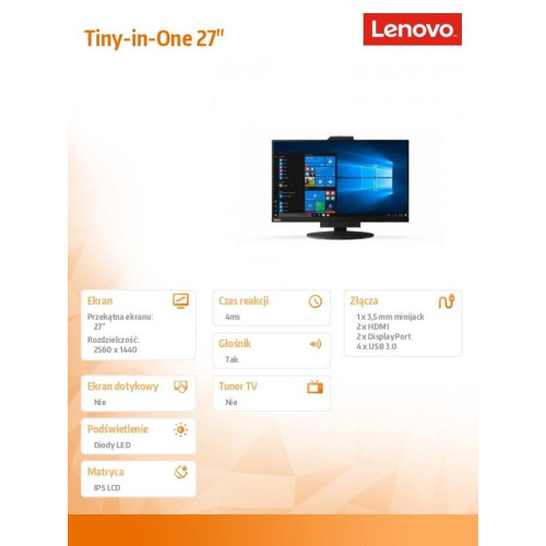 Monitor 27.0 ThinkCentre Tiny-in-One 27 WLED 11JHRAT1EU-4435513