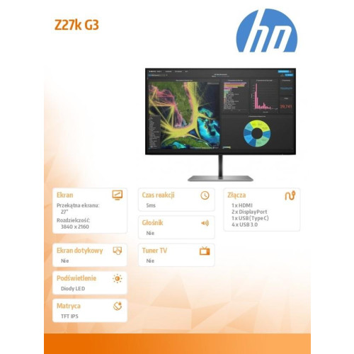 Monitor Z27k G3 4K Display USB-C 1B9T0AA -4436830