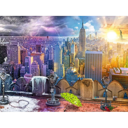 Puzzle 1500 elementów Nowy Jork w lecie i zimie-4439340