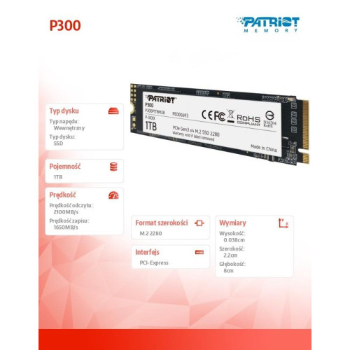 Dysk SSD P300 1TB M.2 PCIe Gen 3 x4 2100/1650-4441188