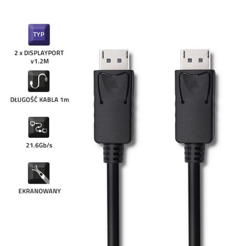 Kabel DisplayPort v1.2 męski | DisplayPort v1.2 męski | 4K | 2m -4445558