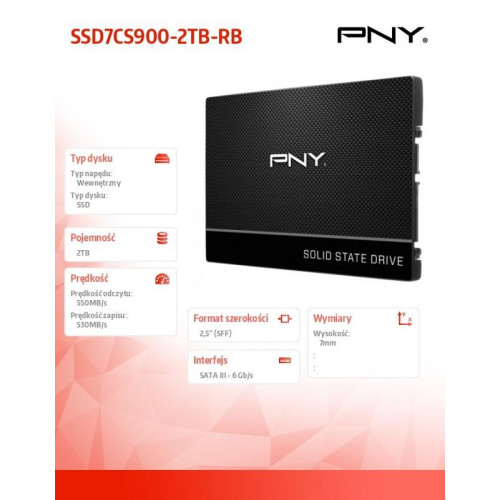 Dysk SSD 2TB 2,5 SATA3 SSD7CS900-2TB-RB-4454254