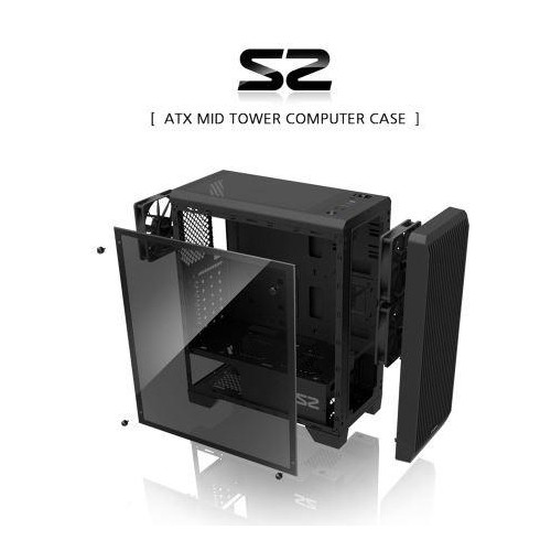 Obudowa S2 ATX Mid Tower PC Case 120mm fan-4458718