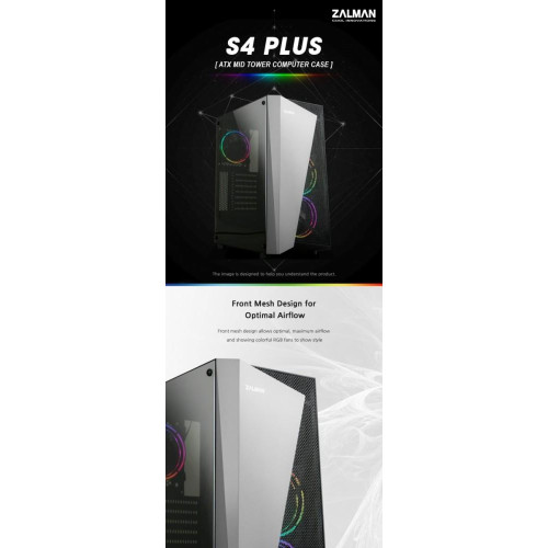 Obudowa S4 Plus ATX Mid Tower PC Case RGB Fan-4458756