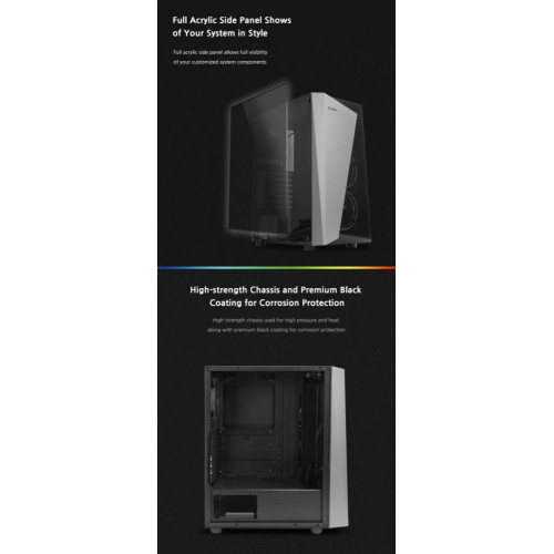 Obudowa S4 Plus ATX Mid Tower PC Case RGB Fan-4458757