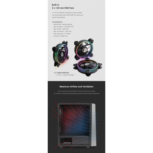 Obudowa S4 Plus ATX Mid Tower PC Case RGB Fan-4458758