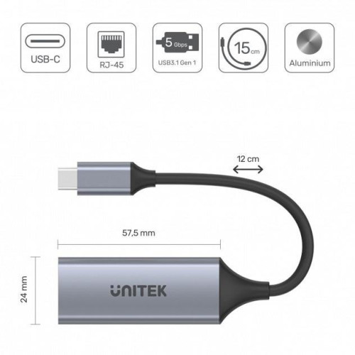 Adapter USB-C 3.1 GEN 1 RJ45; 1000 Mbps; U1312A -4459179