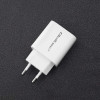 Ładowarka sieciowa | 18W | 5-12V | 1.5-3A | USB typ C PD | USB QC 3.0 | Biała-4467362