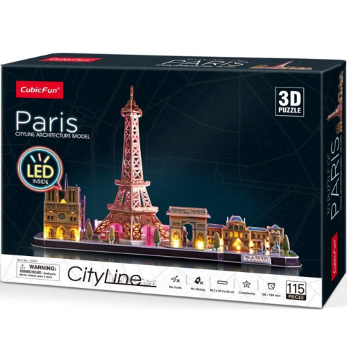 Puzzle 3D LED City Line Paryż-4463074