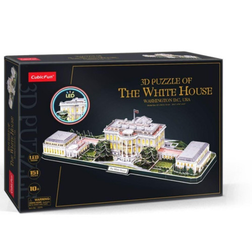 Puzzle 3D LED Biały Dom-4463080