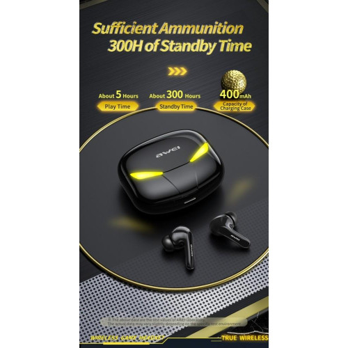 Słuchawki Bluetooth 5.0 T35 TWS + Stacja dokująca -Dla Graczy- czarne-4465223