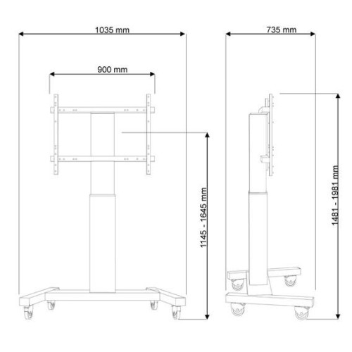 Neomounts by Newstar Motorised Mobile Floor Stand - VESA 200x200 up to 800x600-4466790